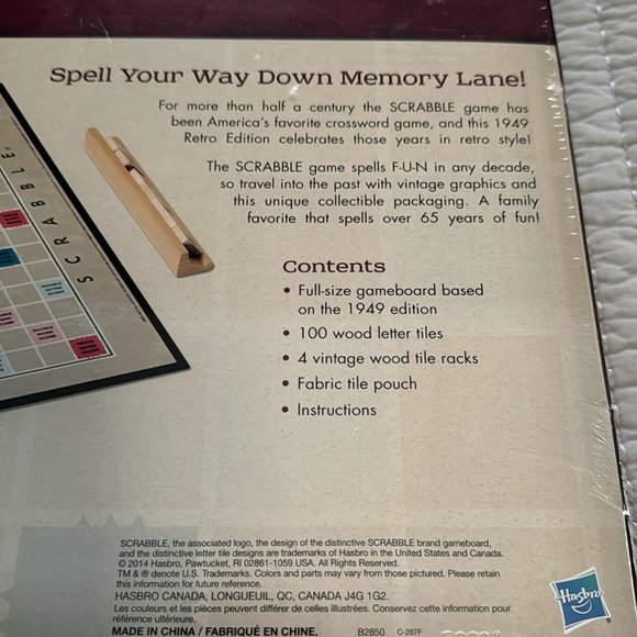 Scrabble Crossword Game Retro Series  Brand New Sealed Box - Picture 8 of 9